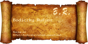 Bodiczky Rufusz névjegykártya